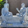 Tượng Phật Thích Ca Đa Bảo bằng đá cẩm thạch xám